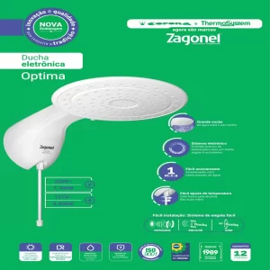 Ducha Optima Eletronica 7700W 220V Branco Zagonel