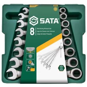 Jogo De Chave Combinada com Catraca 8 A 19 Mm 8 Pçs - Sata