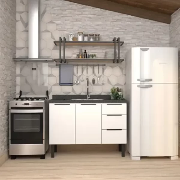 Gabinete Cozinha Aço Júpiter Cinza 120 Cm Cozimax - Imagem 3