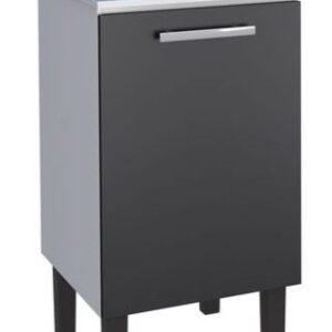Gabinete Em Aço Com Tanque Vênus Preto 60x50 Cozimax