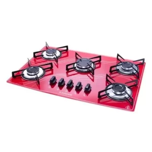 Fogão Cooktop 5 Bocas Safanelli - Vermelho