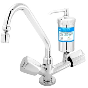Torneira Cozinha Filtro Bancada Bica Móvel 1/4 Volta Arejador Articulado C50
