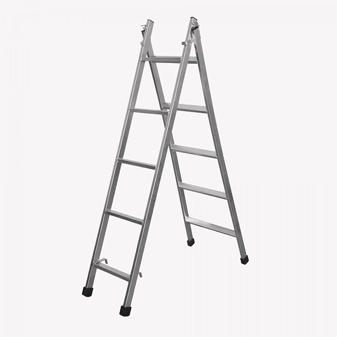 Escada Extensível 3 Em 1 Galvanizado 5 Degraus