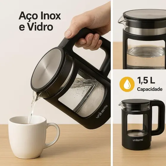 Jarra Chaleira Elétrica Mali 1.5 Litros Unitermi - Imagem 2